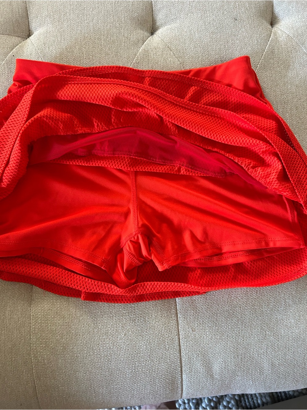 Lucky in Love Orange Tiered Mesh Ruffle tennis skirt. - Picture 5 of 6